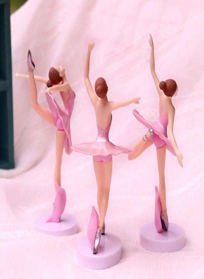 Spiaty Polyvinyl Chloride Ballet Dancing Girl Home, Car and Office Decor Figurine (Small, Pink, Set of 3) - Image 2